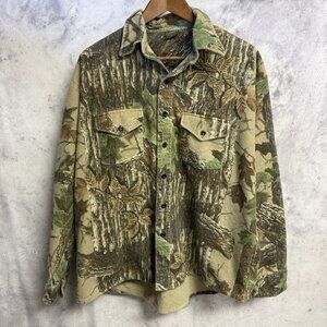 Vintage Classic Camouflage Flannel Button Up Shirt Mens XL Long Sleeve Hunting